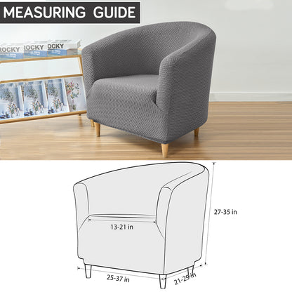 HOKIPO Premium Jacquard Stretchable Tub Chair Cover Slipcover, Grey