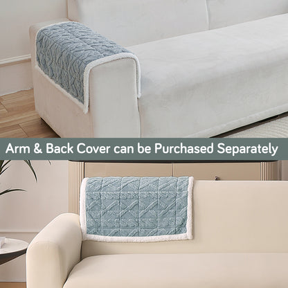 'Italian Caelora' Luxury Jacquard Plush Anti-Slip Sofa Cover Mat - Powder Blue