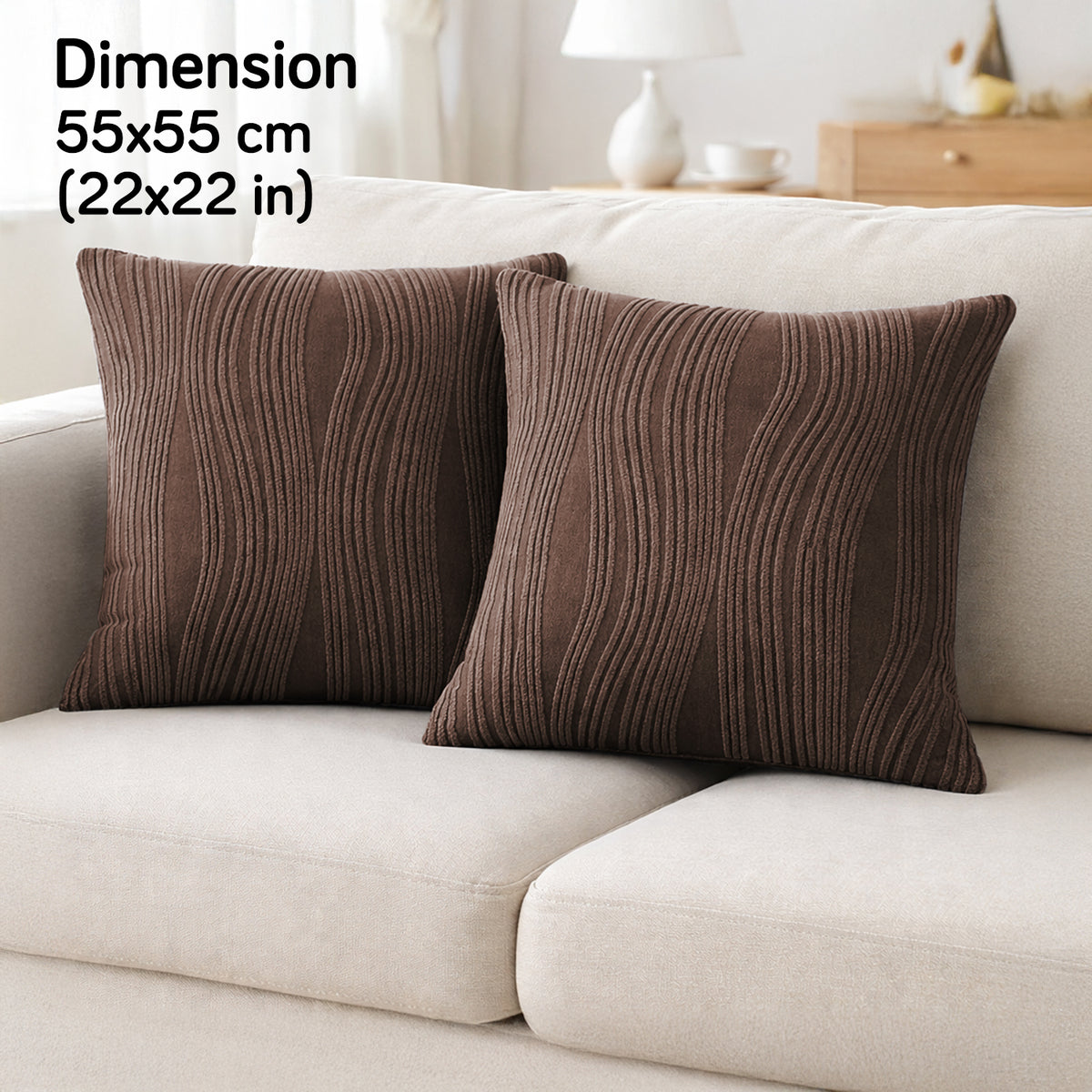 Nestiva Series Premium Knitting Jacquard Sofa Cushion Cover - Chocolate Brown
