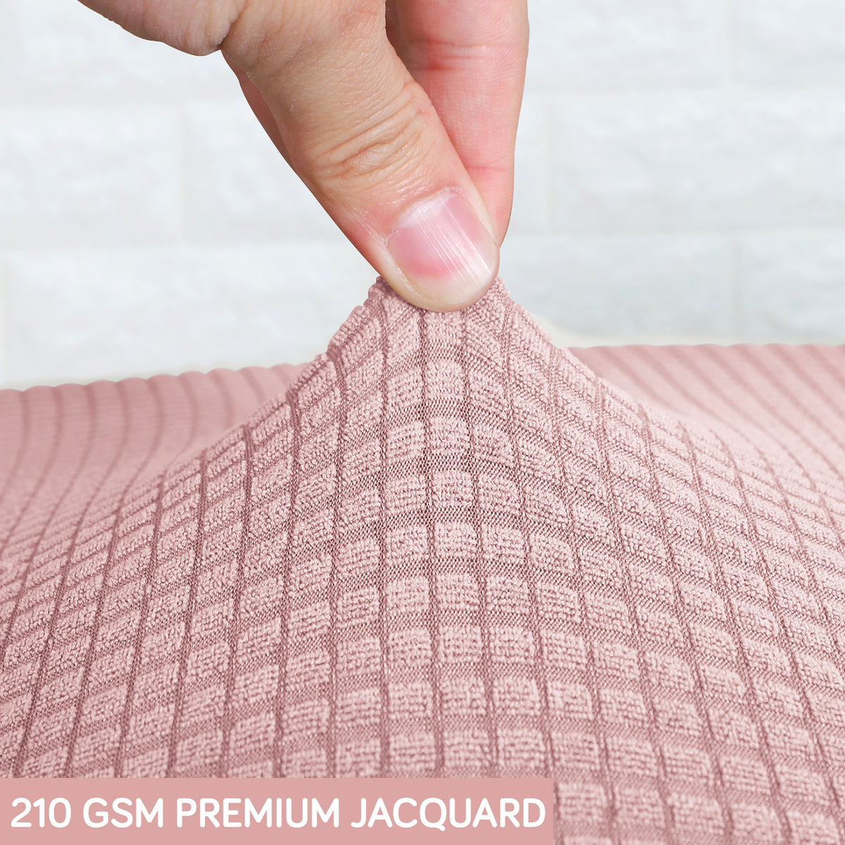 Water Repellent Office Chair Cover for Task Chair – 210 GSM Stretchable Jacquard – Washable & Anti-Slip – Fits Small Office Chairs Without Headrest, Pink