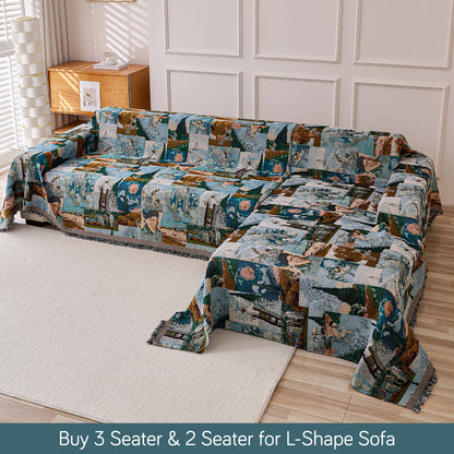 All-Season Chenille Sofa Throw, Canvas of Nature Series