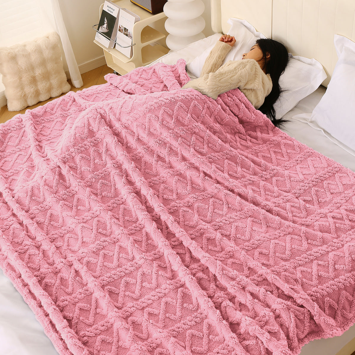 Buy Baby Pink Colour Fleece Blanket 