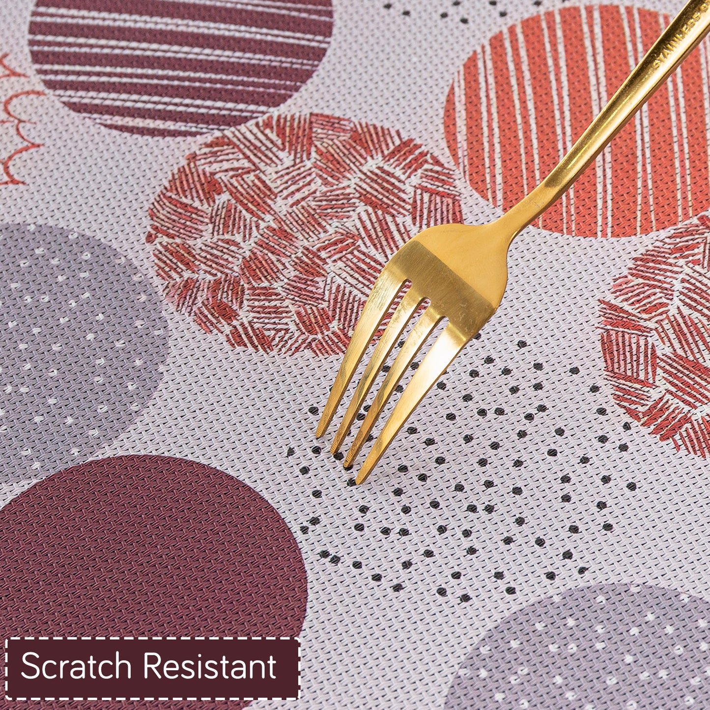 Color Splash PVC Mats for Dining Table, Bloom Circles - Rose Dust