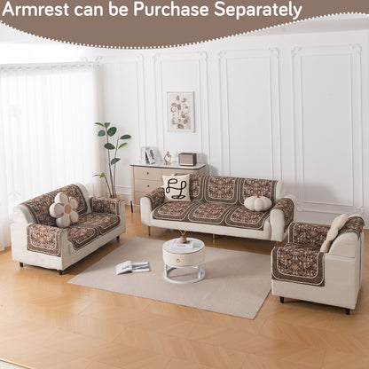 LoomVerse Quilted Sofa Cover Set Washable Sofa Panel for Seat & Back - Rustic Lattice