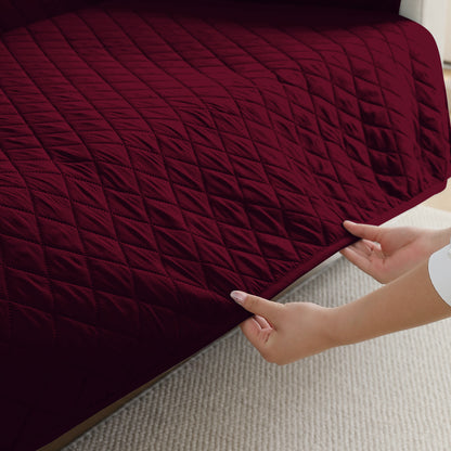 HOKIPO Waterproof Quilted Mats, Burgundy