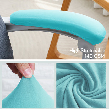 140gsm Armrest Covers for Office Chair (Elastic Style), 1 Pair, Sky Blue