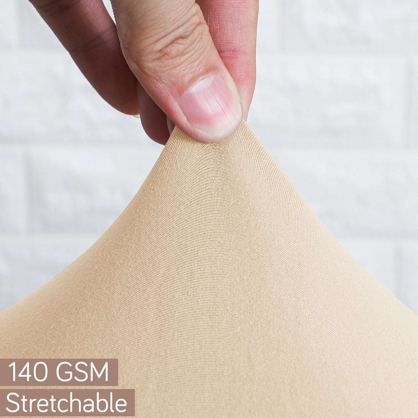 Office Chair Cover for Task Chair – 140 GSM Stretchable Fabric – Washable & Anti-Slip – Fits Small Office Chairs Without Headrest, Beige