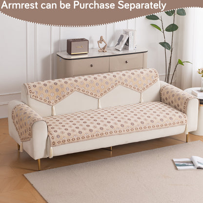 Heritage Weave Premium Jacquard Sofa Cover Set with Tassels - Sandy Beige