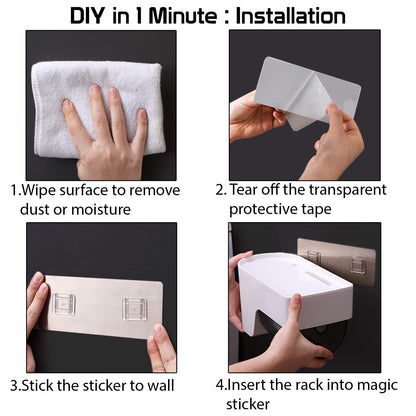 Magic Sticker Series No Drill Toilet Roll Holder for Bathroom