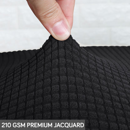 Water Repellent Office Chair Cover for Task Chair – 210 GSM Stretchable Jacquard – Washable & Anti-Slip – Fits Small Office Chairs Without Headrest, Black