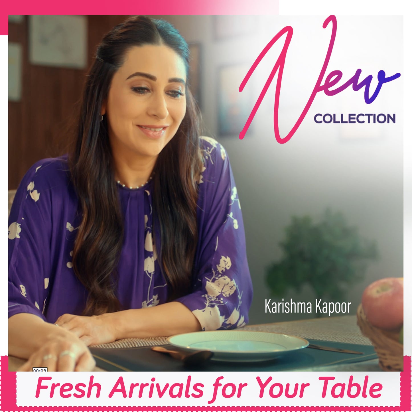 Color Splash PVC Mats for Dining Table, Abstract Polygon - Rose Mauve