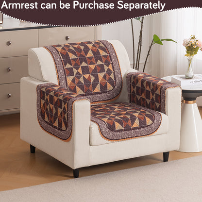 HeavenHue Fleece Soft Touch Quilted Sofa Cover Set Washable Sofa Panel for Seat & Back - Rustic Mosaic