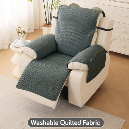 Quilted Recliner Mats for 1 Seater Recliner Sofa, Grey