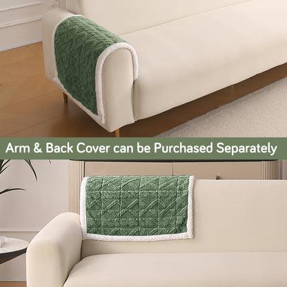 'Italian Caelora' Luxury Jacquard Plush Anti-Slip Sofa Cover Mat - Sage Green