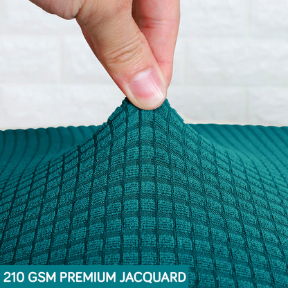 Water Repellent Office Chair Cover for Task Chair – 210 GSM Stretchable Jacquard – Washable & Anti-Slip – Fits Small Office Chairs Without Headrest, Teal