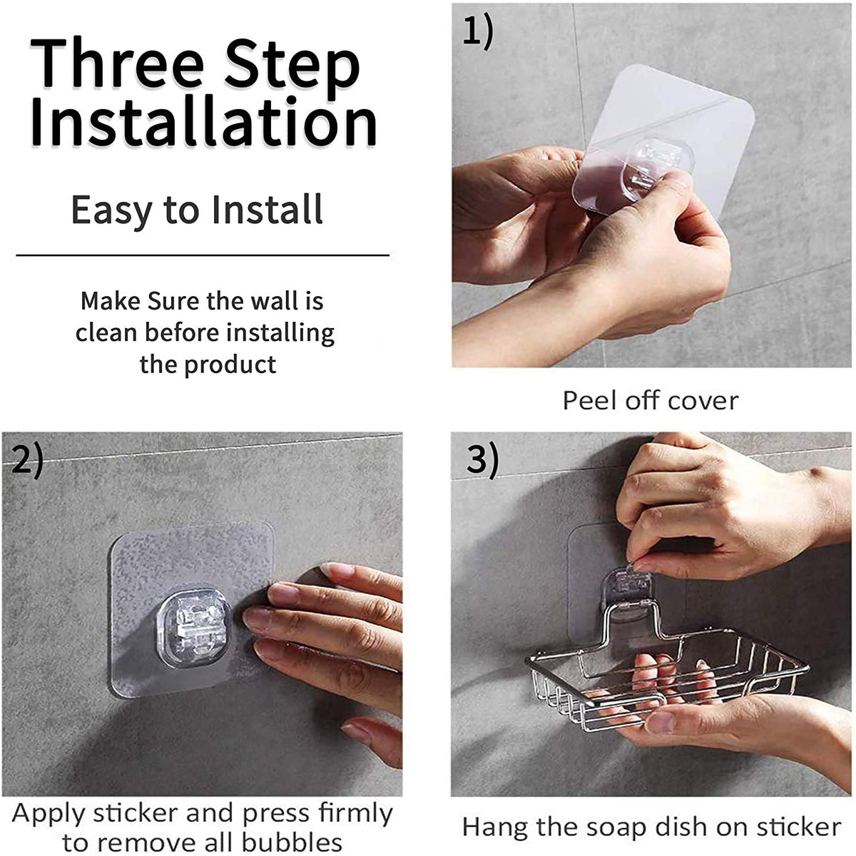 Steps to Install HOKIPO wall mounted stainless steel hanging soap stand