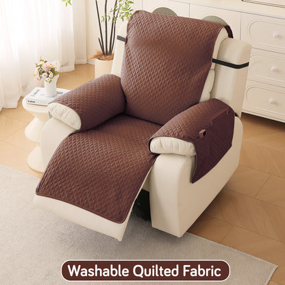 Quilted Recliner Mats for 1 Seater Recliner Sofa, Dark Coffee