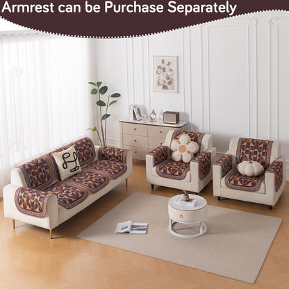 HeavenHue Fleece Soft Touch Quilted Sofa Cover Set Washable Sofa Panel for Seat & Back - Rustic Mosaic