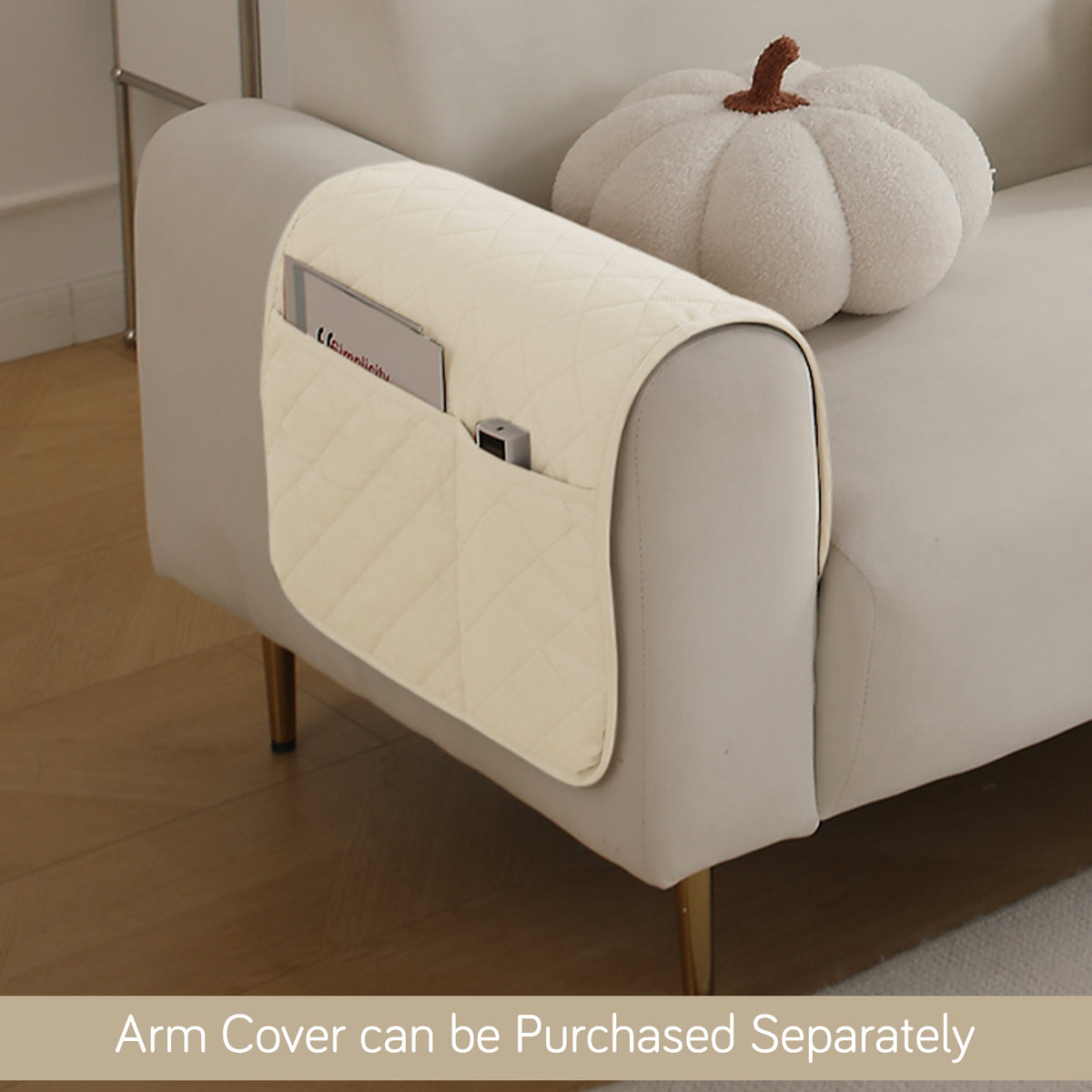 Drylin Quilted Sofa Cover Mat, Cream