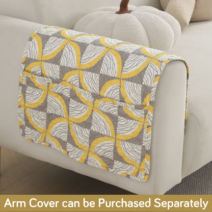 Polyester Printed Quilted Sofa Cover Mats, Windmill Cyber Yellow