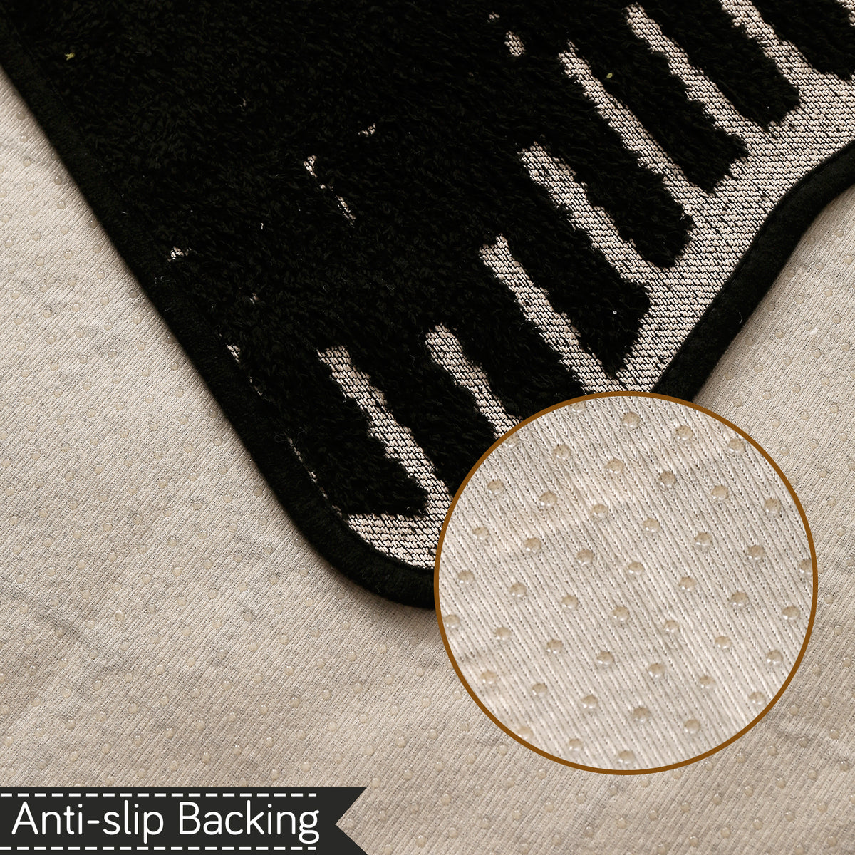 Premium Supple Soft Wavy Sofa Cover Mat, Black