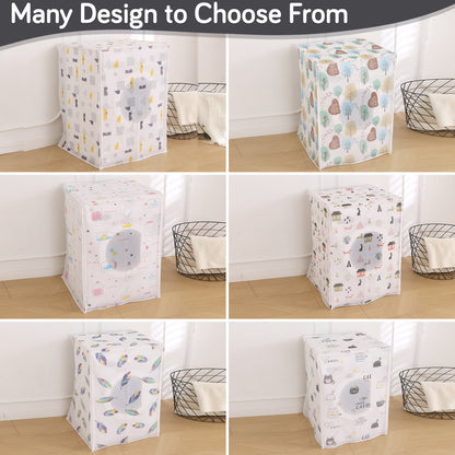 Waterproof Front Load / Top Load Washing Machine Cover | PEVA Dustproof Protective Cover for 6kg, 6.5kg, 7kg & 7.5kg Fully Automatic Machines, Playful Cats