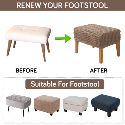 Aria Nova 280 GSM Bubble Stretchable Foot Rest Stool Cover, Mocha Brown