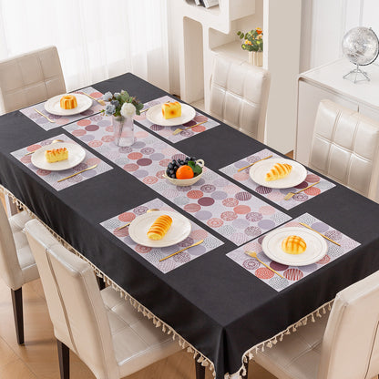 Color Splash PVC Mats for Dining Table, Bloom Circles - Rose Dust