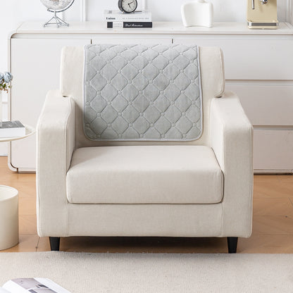 Diamond Tuft Plush Sofa Cover Mat, Mist Grey