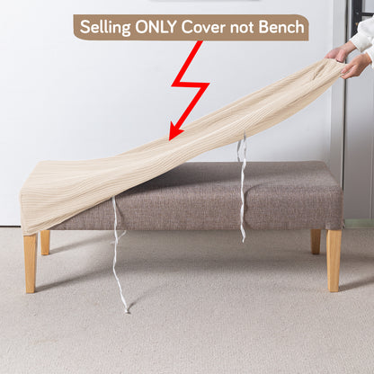 Nestiva Series 200gsm Knitting Jacquard Bench Cover - Skimmed Cream