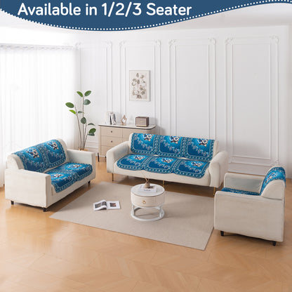 LoomVerse Quilted Sofa Cover Set Washable Sofa Panel for Seat & Back - Royal Meadow