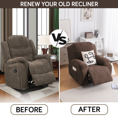 Renew Your Old Recliner For HOKIPO Knitting Jacquard Recliner Cover