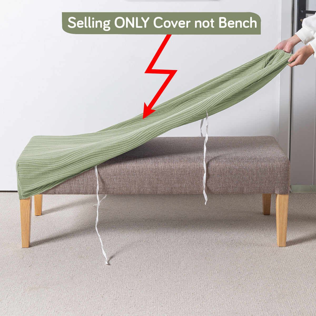 Nestiva Series 200gsm Knitting Jacquard Bench Cover - Pastel Green