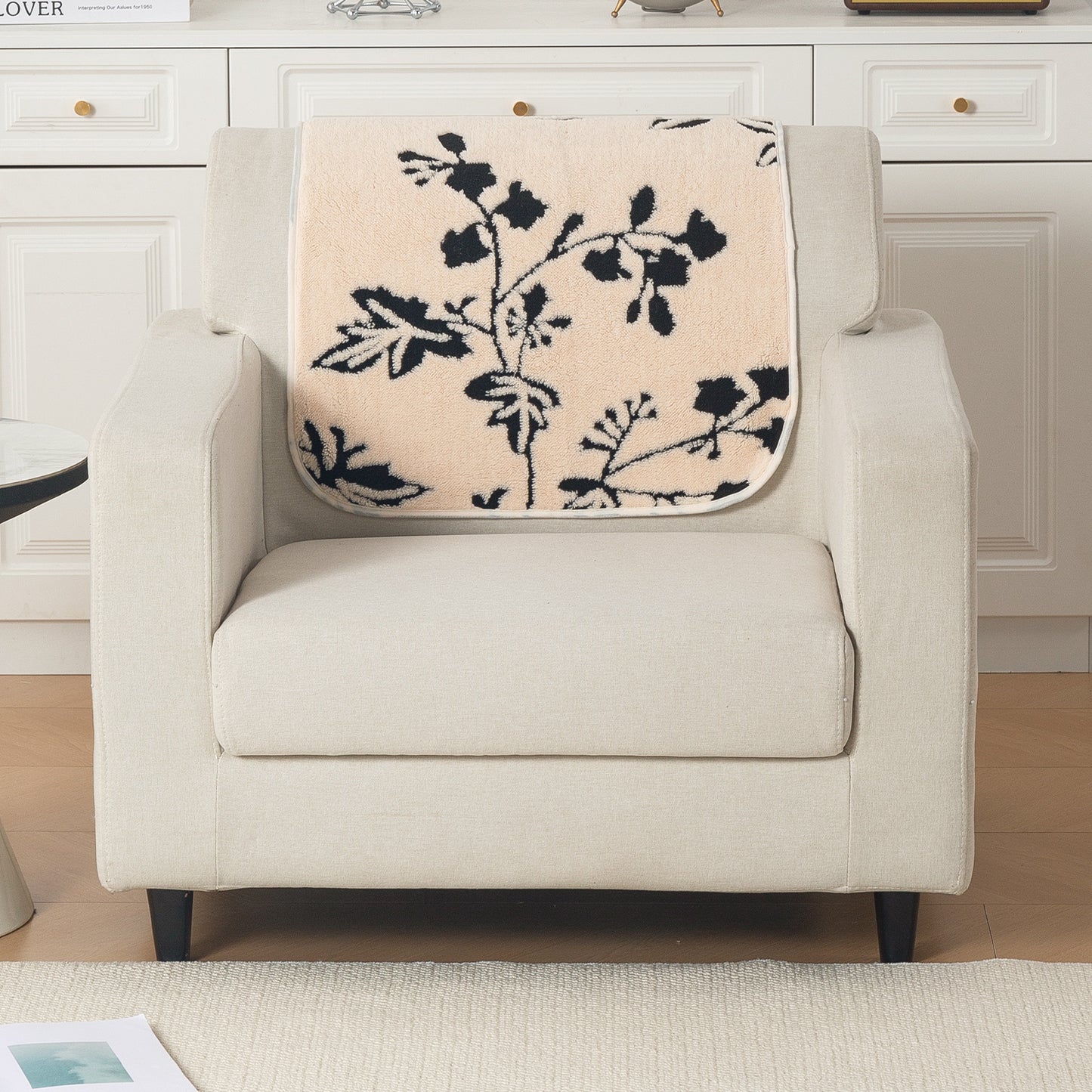 Luxury Plush Sherpa Anti-Slip Sofa Cover Mat, 'Noirea Series'| Butterfly Garden