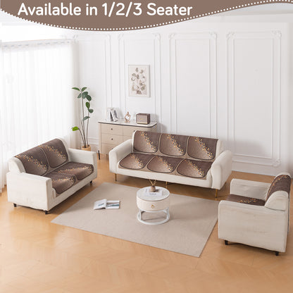 LoomVerse Quilted Sofa Cover Set Washable Sofa Panel for Seat & Back - Autumn Drape