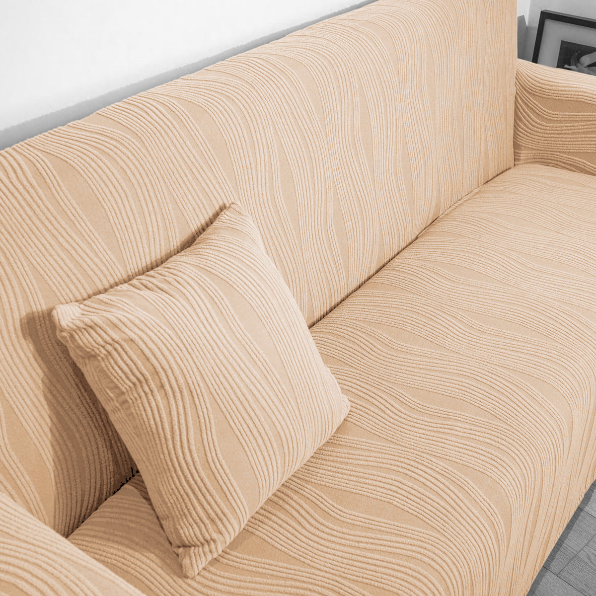 Nestiva Series Premium Knitting Jacquard Sofa Cushion Cover - Blush Beige