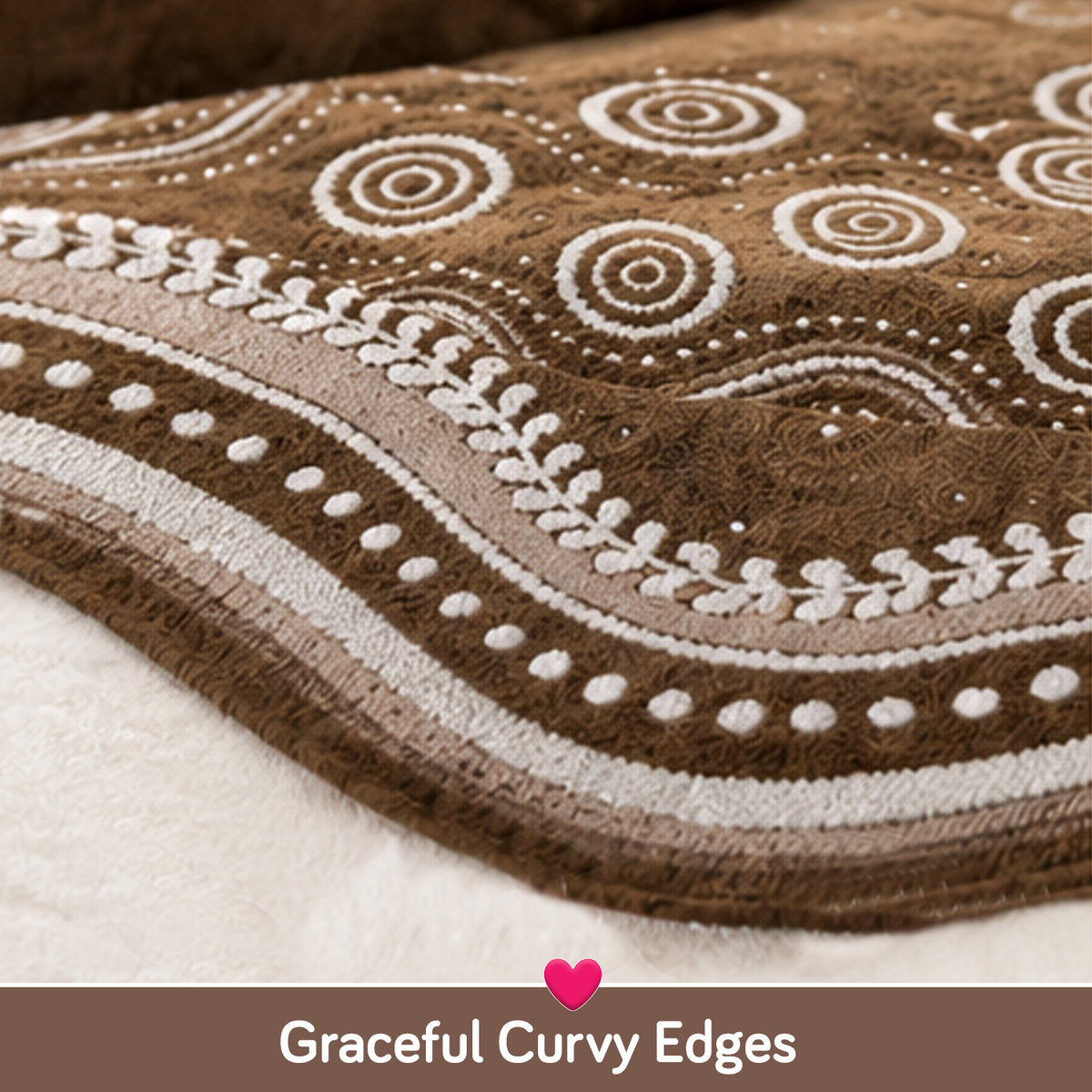 Serene Curves Sofa Cover Mat, Flowy Swirl