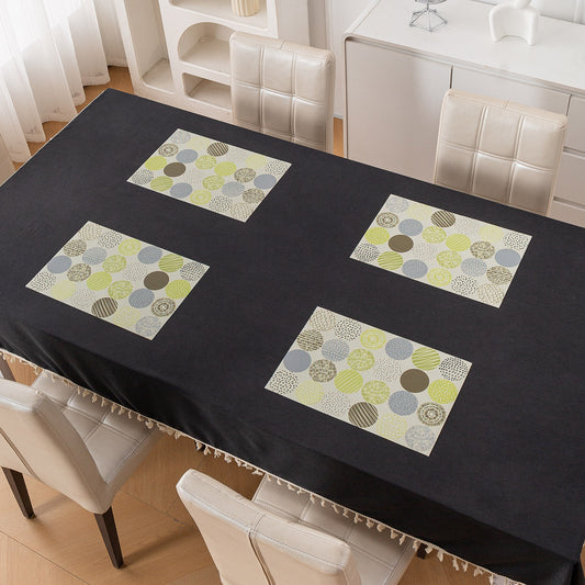 Color Splash PVC Mats for Dining Table, Bubble - Lemon Yellow