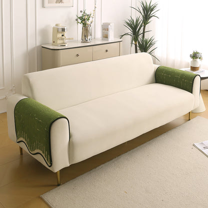 Premium Supple Soft Wavy with Curve Sofa Cover Mat, Green