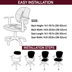 Stretchable Jacquard Office Chair Slipcover for Rotating Chair, Burgundy