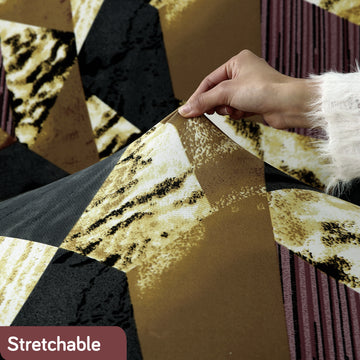 Wine Abstract Geometry Fabric Print stretchable sofa cover set