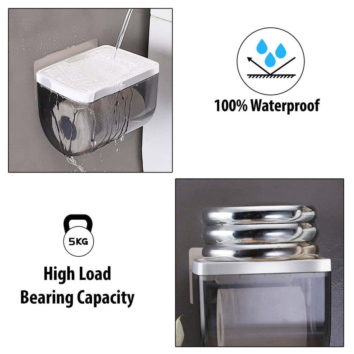 Buy 100% water proof covered, high load bearig capacity toilet roll holder