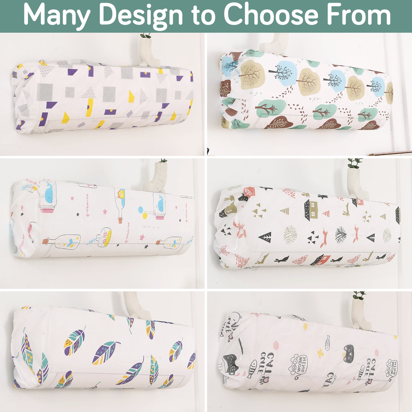 Dustproof, Waterproof & Washable Indoor AC Cover - Boho Feathers