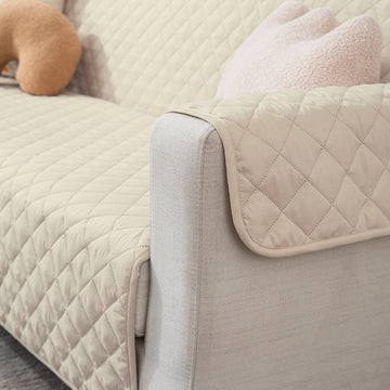 Cream quilted modern design sofa covers