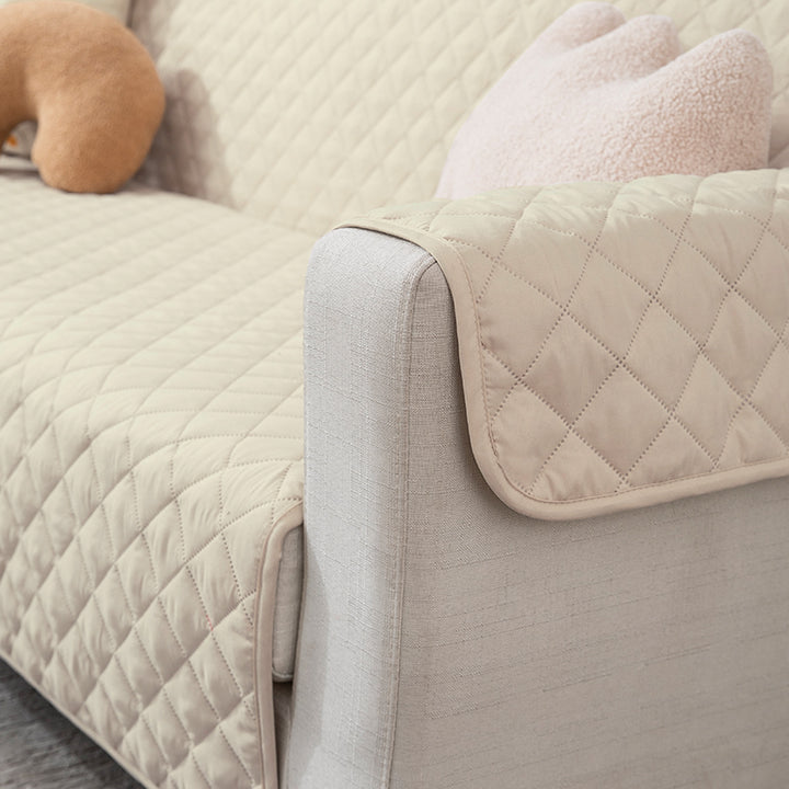 Cream quilted modern design sofa covers