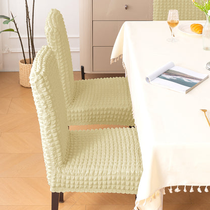 Aria Nova Bubble 280 GSM Dining Chair Cover Set of 1/2/4/6, Beige