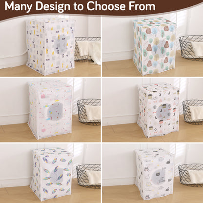 Waterproof Front Load / Top Load Washing Machine Cover | PEVA Dustproof Protective Cover for 6kg, 6.5kg, 7kg & 7.5kg Fully Automatic Machines, Nature Trees