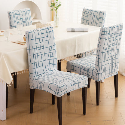'Crossline Series' 180 GSM Jacquard Chair Cover Set 1/2/4/6, Teal Blue