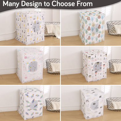 Waterproof Front Load / Top Load Washing Machine Cover | PEVA Dustproof Protective Cover for 6kg, 6.5kg, 7kg & 7.5kg Fully Automatic Machines, Whimsical Bottles