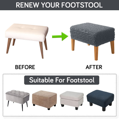 Aria Nova 280 GSM Bubble Stretchable Foot Rest Stool Cover, Dark Grey